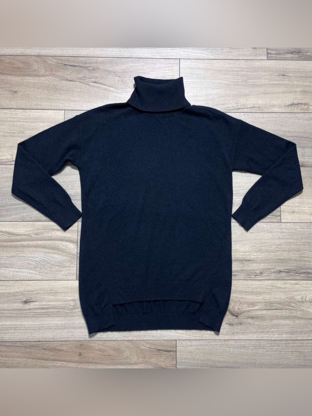 All Saints Womens Cashmere Dana Funnel Neck Tunic Sweater Small Navy Blue